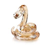 Crystal Coiled Snake Realistic Animal Holiday Collection Table top Ornament Home Decor Collectible Figurines Christmas New Year Gifts (Gold)
