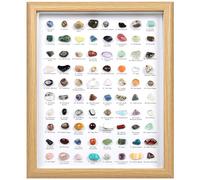 Crystal Collection Kit - 80 Pcs Natural Multicolor Crushed Crystal Gemstones, Classic Collection of Crystals Stones Frame for Home Office Living Room Decor, Gift for Crystal Lovers