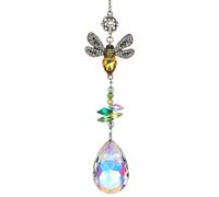 Crystal Colorful Bee Rhinestones Suncatcher Crystal Colorful Bee Rhinestones Suncatcher Garden Hanging Ornament Window Indoor Outdoor Decor Glass Ball Hanging Ornament