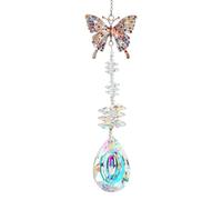 Crystal Colorful Butterfly Suncatcher, Sun Catchers for Windows Butterfly Rainbow Maker, Outdoor Hanging Suncatchers, Stained Glass Window Hanging Ornament, Crystal Sun Catchers Hanging Ornaments