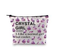 Crystal Cosmetic Makeup Bag Geology Lover Present Rock Collector Present Crystal Rock Hunter Gift Zipper Pouch (Crystal Girl 1uk)