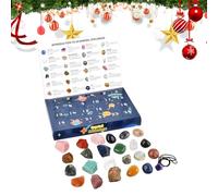 Crystal Countdown Calendar - Christmas Countdown for with 24 Gems | Seasonal Gifts for Adults Teens Enthusiastic Geology Boys