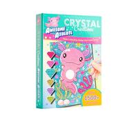 Crystal Creations Mini: Awesome Axolotl - Complete Diamond Painting Kit for Beginners - DIY Mini Diamond Painting Set with Stylus, Silicone Gum & 1500+ Sparkling Diamonds