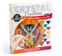 Crystal Creations Owl Crystallised Wooden Plaque Kit - Diamond Painting Sets for Adults - Arts and Crafts Gifts - Diamond Mosaic Kit