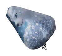 Crystal_Creature Bike Seat Cover Waterproof Oxford Fabric, Universal Adjustable Bicycle Saddle Cover with Drawstring Easy Install Protective Rain Dust Covers for Women Men