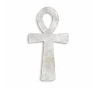 Crystal Cross Decor 10cm Polished Stone Egyptian Symbol Figurine for Home Altar Shelf Desk Quartz Amethyst Obsidian Citrine Gift (Clear Quartz-A)