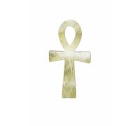Crystal Cross Decor 10cm Polished Stone Egyptian Symbol Figurine for Home Altar Shelf Desk Quartz Amethyst Obsidian Citrine Gift (Citrine-AA)
