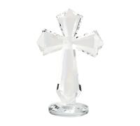 Crystal Crosses Small, 6 Inch Desktop Christian Statue Craft, Cross Desktop Ornament with 360° Faceted Design for Catholic Families Collectors Placement Bookshelf Nightstand Coffee Table