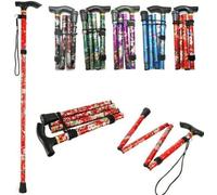 CRYSTAL CROWN® Adjustable and Foldable Walking Stick, Lightweight - Comfortable Grip Durable Walking Aid Mobility Aid Collapsible Walking Stick (Purple with Flowers)