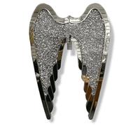 CRYSTAL CROWN® Crushed Diamond Angel Wings Sparkle Bling Romany Wall Hung (40x60)