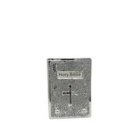 CRYSTAL CROWN Crushed Diamond Ceramic Christian Lord and Bible Book Ornaments - Elegant Figurines with Bling Sparkle - Religious Decor, Height: 25cms