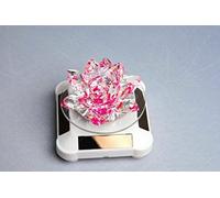 Crystal Crown® Crystal Lotus Flower Solar Spin System Ornament Craft Decoration Home Decoration, 10 CM (Pink)