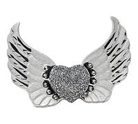 CRYSTAL CROWN Dazzling Guardian Crushed Diamond Angel Wings Shelf Sitter Ornament With Heart Slogan Large Ceramic Silver Sparkle Statue For A Heavenly Home Decoration