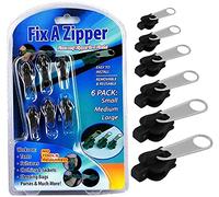 CRYSTAL CROWN Fix Zip Puller Slider Repair Replacement Kit, Fix Zipper Removable Replacement Pack, Zipper Puller Set, Zippers Pulls for Coats Jeans Jackets Pants Luggage Suitcase Backpacks, 6 Pcs