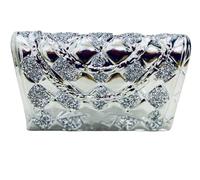 CRYSTAL CROWN Handmade Dazzling Silver Diamond Handbag, Sparkling Purse Ornament and Shelf Sitter, Glamorous Gift Accent