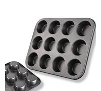 CRYSTAL CROWN Muffin Tray 12 Cup Muffin Pan, Non-Stick Muffin Cupcake Tin, Baking Mould for Muffins or Cupcakes, Bakeware 33 x 25 x 3 cm