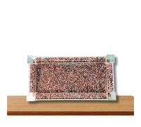 CRYSTAL CROWN Pink Sparkle Crystal Serving Tray, Rectangular Glass Tray Organiser, Luxury Home Décor