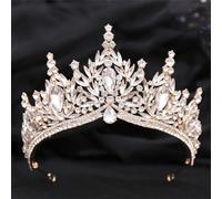 Crystal Crown Princess Tiara Headwear For Women Party Pageant Birthday Wedding Hair Jewelry Costume Accessories H229 Gold White