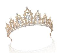 Crystal Crown, Princess Wedding Tiara,Queen Headband Princess Headpieces for Birthday Prom Pageant Graduate Costume Party Wedding, Closing Ball Festivals Dress Accessories (white Diamond Gold)