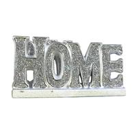 Crystal Crown Silver Bling ' HOME ' crushed diamonds sparkle ornament, Words Sign Free Standing Love Desk/Shelf/Home Wall Decoration Art