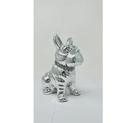 CRYSTAL CROWN Silver Crushed Diamond Dog & Puppy Decorative Sculptures Figurines Shelf Sitter Ornament For Home Decor. (Design_2)
