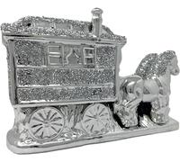 CRYSTAL CROWN® Silver crushed diamonds sparkle ornament Silver Unicorn Horse set of 3 horse Animal figurines| CRYSTALLIZED Silver Silver Set of 3 Unicorn Horse Crushed Diamond Display