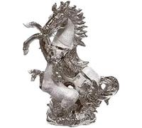 CRYSTAL CROWN Silver Horse Foal Ornament with Crushed Diamond Bling - Romany Inspired Ceramic Perfect for Home Office, Birthday, and Housewarming Gifts