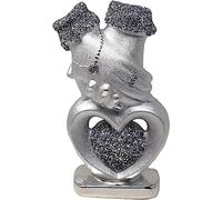 CRYSTAL CROWN Silver Sparkle Crushed Diamonds Display Heart Hand Stunning Love Ornament Sculptures Figurine Shelf Decoration Gift Present For All Occasion,Present Home Decor