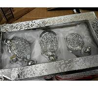 CRYSTAL CROWN Silver Sparkle Ornament Bling Crushed Diamond Gift | Sea Turtle statue figurine Sculpturec Height : 10 CM Model Accessories for living room office home decoration Gift for all occasion