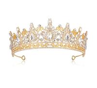 Crystal Crown Tiara Girls Women Princess Crown Wedding Hair Accessory Birthday Pageant Party Cake Topper Carnival Headdress with Clear Rhinestones