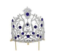 Crystal Crowns Bridal Diadem Women Pageant Prom Hair Ornaments Wedding Bride Headpiece Jewelry Accessories Delicate Comfortable(Blue)