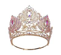Crystal Crowns Comb for Women Princess Stylish Crystal Crowns Efficient Tiaras with Colorful Stone and Comb Comfortable Fit Tiaras