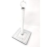 Crystal Crushed Diamond House Decor Paper Towel Holder Stand, 30 cm, Silver (White, 31cm)