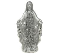 Crystal crushed Diamond Silver VIRGIN MARY STATUE Figurine Sparkle Bling Ornaments Church Cross Christian Crucifix Collectible Figurines Relics Display Handicraft Home Decor
