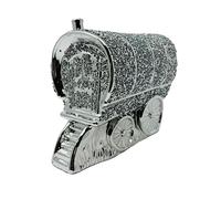 Crystal Crushed Diamond Sparkle Bling | WAGON CRYSTAL CARAVAN ORNAMENT TRAVELLER | Art Figurine Decorative Sculpture Train Shelf Sitter Ornament Sculpture Home Decor I Love King Wagor Home Decor