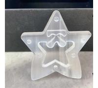 Crystal Crystal Selenite Christmas Tree Snowflake Elk Carved Statue Ornament Christmas Ornament Gift (Color : Star, Size : 3pcs)