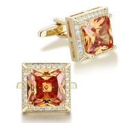 Crystal Cufflinks for Men, Purple Cufflink CZ Sparkle Diamond, Square Cufflinks for Wedding Groom Best Man, Cuff link 0.62 * 0.62inch, Standard, Brass, no gemstone