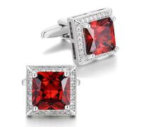 Crystal Cufflinks for Men, Purple Cufflink CZ Sparkle Diamond, Square Cufflinks for Wedding Groom Best Man, Cuff link 0.62 * 0.62inch, Standard, Brass, no gemstone