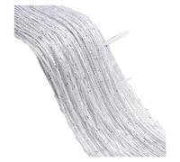 Crystal Curtain,Door Beads W100*H200 Cm Luxury Crystal Curtain Flash Line Shiny Tassel String Door Curtain Window Room Divider Home Decoration(White)
