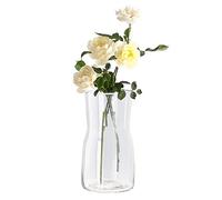 Crystal Daffodil Vase - Small & Large Cut Glass Vases for Flowers - Acrylic & Handmade Clear Glass Cylinder - 17 cm/ 6.69 inch Tall