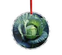 Crystal Decoration Bright Cabbage Hanging Ornament Round Christmas Ornaments Stained Glass Decor Christmas Tree Decoration Holiday Ornament Unique Gift Idea