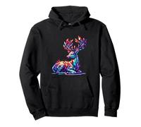 Crystal Deer Geometric Polygonal Animal Pullover Hoodie