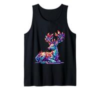 Crystal Deer Geometric Polygonal Animal Tank Top