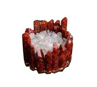 Crystal Detox Bowl, Natural Healing Crystal Cleansing Bowl for Energy Purification and Gemstone Storage(White crystal 100g red jasper demagnetizing bowl)