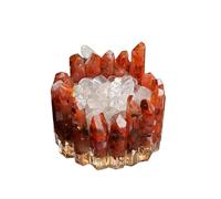 Crystal Detox Bowl, Natural Healing Crystal Cleansing Bowl for Energy Purification and Gemstone Storage(White crystal 100g red agate demagnetizing bowl)