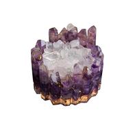 Crystal Detox Bowl, Natural Healing Crystal Cleansing Bowl for Energy Purification and Gemstone Storage(White crystal 100g amethyst demagnetizing bowl)
