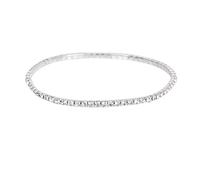 Crystal Diamate Single Row Rhinestone Ankle Bracelet, Alloy and Crystal, Adjustable 7-12cm, Bridal Wedding Anklet (Sliver)