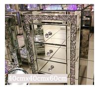 Crystal Diamond Bedside Table Cabinet End Table Lamp Table