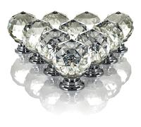 Crystal Diamond Cupboard 10Pc Drawer Door Knobs Wardrobe Furniture Pull Handle Drawer Cupboards