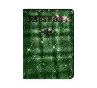 Crystal Diamond Ladies Key Purse Bag Passport Holder Cover Traveling Passport Case Women PU Leather Bling Rhinestone Card Case,Waterproof Travel Wallet, Green, Simplicity